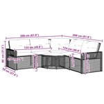 vidaXL Canapé de jardin et coussins et repose-pied en forme de L rotin