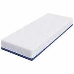 vidaXL Matelas Blanc et Bleu 70 x 200 cm Mousse à mémoire de gel