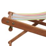 vidaXL Chaise pliable de plage Tissu et cadre en bois Multicolore