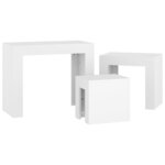 vidaXL Tables basses gigognes 3 Pièces Blanc Aggloméré