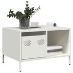 vidaXL Table basse blanc 68 5x50x43 5 cm acier laminé à froid