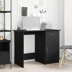 Bureau vidaXL Noir Chêne 100x50x76 cm en bois d'ingénierie