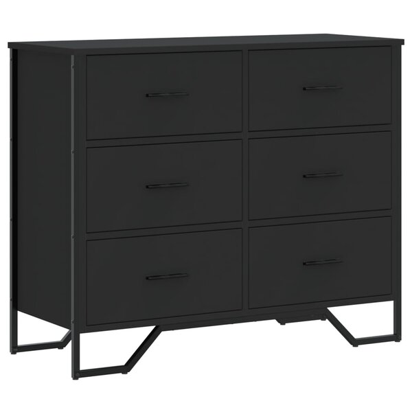 vidaXL Commode noir 91x35 5x74 5 cm bois d'ingénierie
