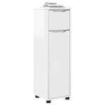 vidaXL Cabinet de salle de bain Blanc brillant 30 5 x 30 x 101 cm