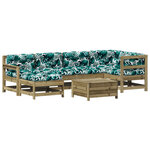 vidaXL Salon de jardin 7 Pièces avec coussins bois de pin imprégné
