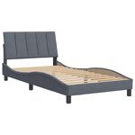vidaXL Cadre de lit sans matelas Hanko gris foncé 100x200 cm velours