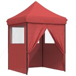 vidaXL Tente de fête 200 x 200 x 306 cm Bordeaux Tissu Oxford