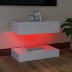 Vidaxl meuble tv avec lumières led blanc brillant 60x35 cm