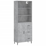 vidaXL Buffet haut Gris béton 69 5x34x180 cm Bois d'ingénierie