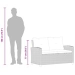 vidaXL Canapé 2 places de jardin et coussins Gris 124cm Résine tressée