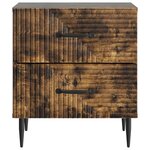vidaXL Cabinet de chevet 2 Pièces Chêne fumé 43 x 34 5 x 47 5 cm