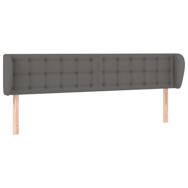 vidaXL Tête de lit avec oreilles Gris 203x23x78/88 cm Similicuir