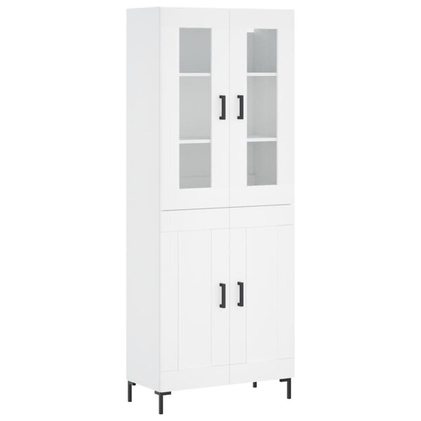 vidaXL Buffet haut Blanc 69 5x34x180 cm Bois d'ingénierie