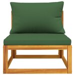 vidaXL Salon de jardin avec coussins 2 Pièces bois massif acacia