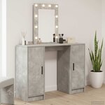 vidaXL Table de Toilette avec stockage Gris clair 102 x 33 x 135 cm