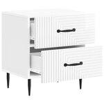 vidaXL Cabinet de chevet Blanc brillant 43 x 34 5 x 47 5 cm