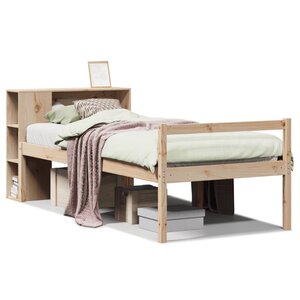 vidaXL Lit bibliothèque sans matelas 75x190 cm bois de pin massif