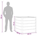 vidaXL Jardinière surélevée Marron 100 x 100 x 91 cm WPC et Aluminium