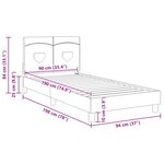 vidaXL Cadre de lit pour enfants avec tête de lit Noir 90 x 190 cm