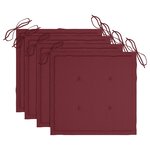 vidaXL Chaises de jardin lot de 4 avec coussins Bois de teck massif