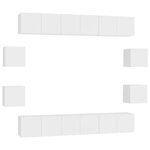 vidaXL Ensemble de meubles TV 10 Pièces Blanc Aggloméré