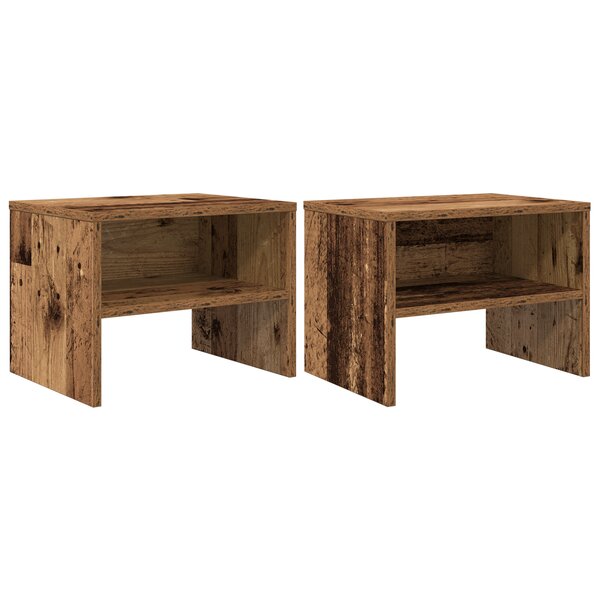 vidaXL Cabinet de chevet 2 Pièces Bois ancien 40 x 40 x 30 cm