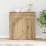vidaXL Buffet chêne artisanal 79 x 38 x 80 cm Bois d'ingénierie