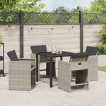 vidaXL Ensemble de salle à manger pour jardin 5 Pièces Gris clair