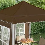 vidaXL Tente de fête pop-up 195 x 195 x 245 cm Taupe Tissu Oxford
