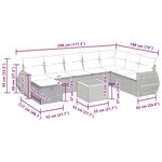 vidaXL Salon de jardin 9 Pièces avec coussins gris résine tressée