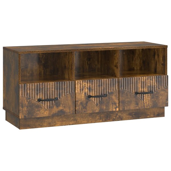 vidaXL Meuble TV Chêne fumé 102 x 34 5 x 47 cm Bois d'ingénierie