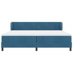 vidaXL Lit à ressorts avec matelas Bleu foncé 200 x 200 cm Velours