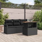vidaXL Ensemble de canapé de jardin 5 Pièces Noir 100 x 55 x 73 cm