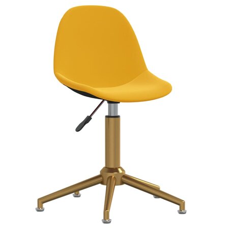 vidaXL Chaise pivotante de salle à manger Jaune moutarde Velours