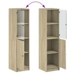 vidaXL Buffet avec porte en verre chêne sonoma 35x37x142 cm