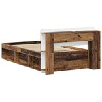 vidaXL Cadre de lit avec rangement Bois ancien 75 x 190 cm