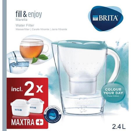 Carafe filtrante Marella bleue + 1 filtre MAXTRA+ inclus