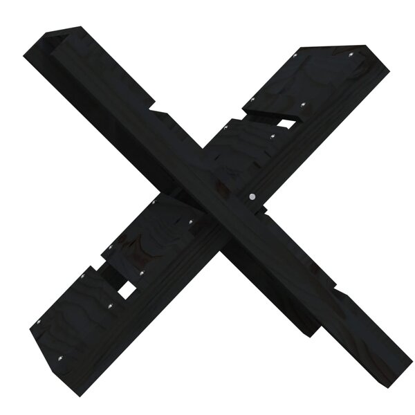 vidaXL Porte-bûches Noir 47x39 5x48 cm Bois massif de pin