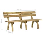Vidaxl banc de jardin 220 cm bois de pin imprégné