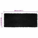 vidaXL Tapis en Peau de Mouton Synthétique Noir 80 x 200 cm Polyester