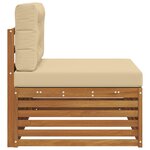 vidaXL Canapé d'extérieur extrémité 3 Pièce Naturel et Beige