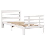 vidaXL Cadre de lit avec tête de lit sans matelas blanc 75x190 cm