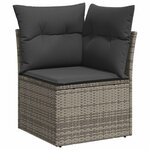 vidaXL Ensemble de canapé de jardin 10 Pièces Gris polyrotin