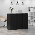 vidaXL Bureau de réception chêne noir 135x50x103 5cm bois d'ingénierie