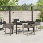 vidaXL Ensemble de salle à manger pour jardin 5 Pièces Gris Poly rotin