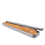 Boîte étui allongée en fer blanc  finition vernie  29 x 6 x 2 cm