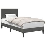 vidaXL Cadre de lit Gris foncé 90 x 190 cm Tissu en velours côtelé