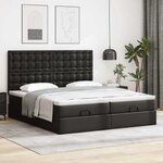 vidaXL Lit ottoman avec matelas & LED Noir 180x200cm similicuir