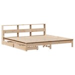 vidaXL Lit bibliothèque sans matelas 200x200 cm bois massif de pin
