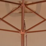 vidaXL Parasol d'extérieur avec mât en bois 200 x 300 cm taupe